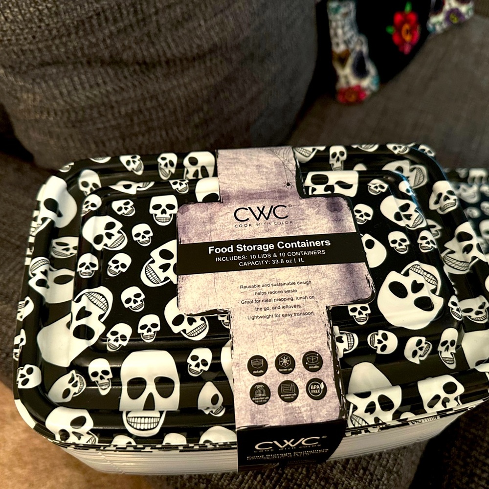 Skull Tupperware Food Storage Containers